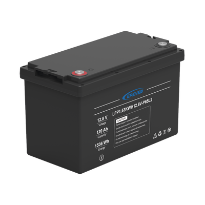 Batería de Litio LiFePO4 Ciclo Profundo 12.8Vcc  120 Ah  1.53Kwh  para Exterior  Libre de Mantenimiento