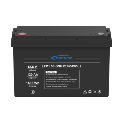 Batería de Litio LiFePO4 Ciclo Profundo 12.8Vcc  120 Ah  1.53Kwh  para Exterior  Libre de Mantenimiento