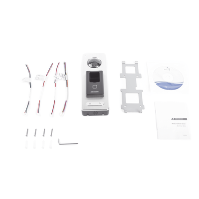 2 EN 1 / Lector Biométrico IP65 con Función de Videoportero y lector QR Incluida/ Llamada a APP de Smartphone Hik-Connect P2P (No requiere monitor) /  Soporta Tarjetas - Huellas - Códigos QR / Cámara 2 MP Compatible con DVRs y