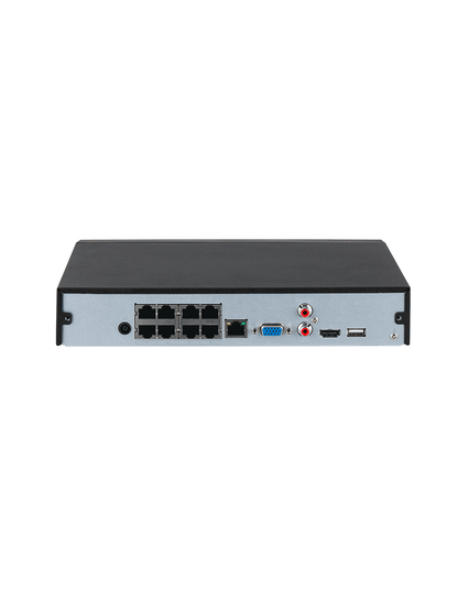DAHUA DHI-NVR4108HS-8P-4KS3 NVR de 8 MP / 4k / 8 canales IP/ 8 puertos PoE/ Rendimiento de 160 mbps/ H.265+/ 1 Bahía para disco duro/ Soporta cámaras WizSense/ HDMI 4K & VGA/