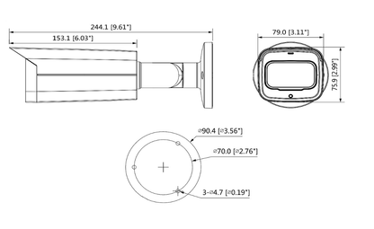 DAHUA HFW2241T-Z-A- Camara Bullet Starlight 1080p/ Lente Motorizado de 2.7 a 13.5 mm/ WDR Real 120dB/ IR 80 Mts/ Microfono Integrado y 1 Entrada de Audio/ IP67/