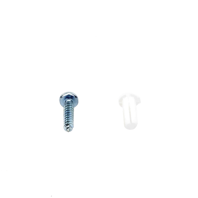Paquete de 20 taquetes blancos  3/4" y 20 tornillos 8mm x 3/4" (1101-05002)