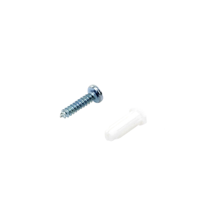 Paquete de 20 taquetes blancos  3/4" y 20 tornillos 8mm x 3/4" (1101-05002)