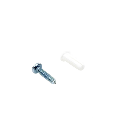 Paquete de 20 taquetes blancos  3/4" y 20 tornillos 8mm x 3/4" (1101-05002)