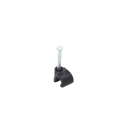 Grapa reforzada para cable redondo de 7mm con clavo de 1" color negro (100pzs) (3103-00301)
