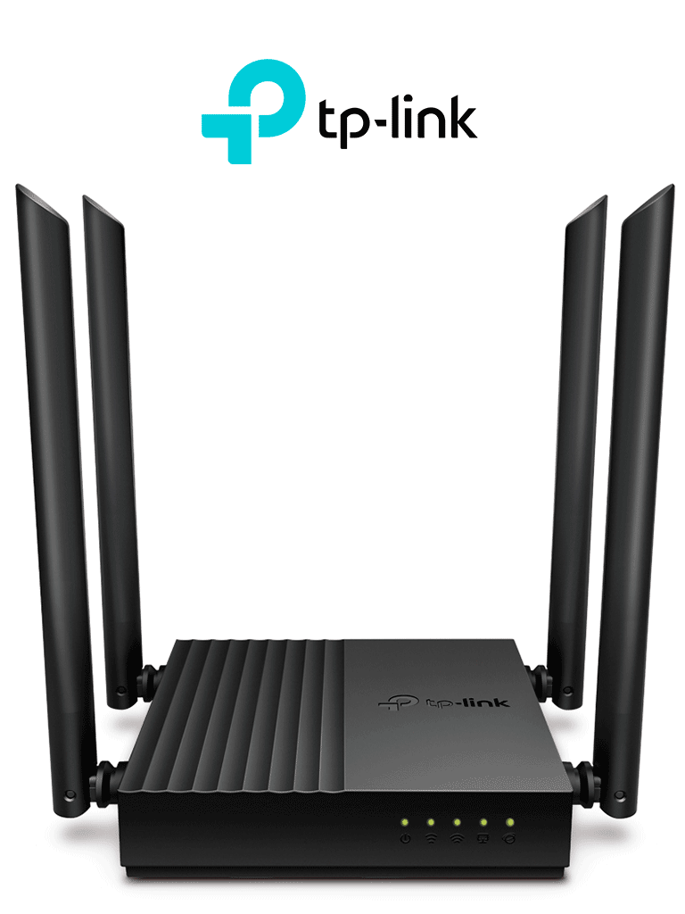TP-LINK Archer C64 - Ruteador WiFi AC 1267Mbps con 1 puerto WAN y 4 puertos LAN RJ45 Gigabit Ethernet  MU-MIMO  4 antenas fijas  en modos de enrutador y punto de acceso  con Beamforming.#DL79