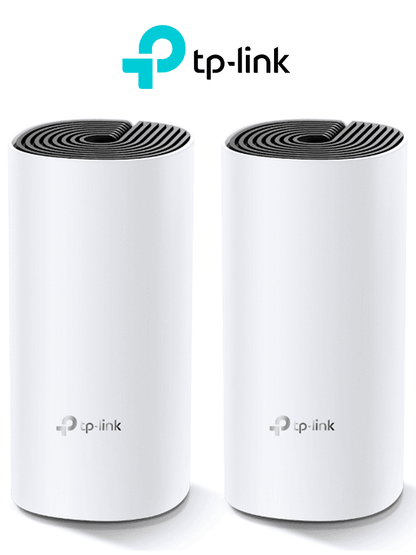 TP-LINK DECO M4 (2-Pack) -  Kit de 2 routers inalámbricos MESH para interior y hogar de doble banda Wi-Fi 5 AC1200 Mbps  con 2 puertos Gigabit WAN/LAN  2 antenas internas y administración mediante la app Deco (iOS  Android). (2 piezas)  #TP9