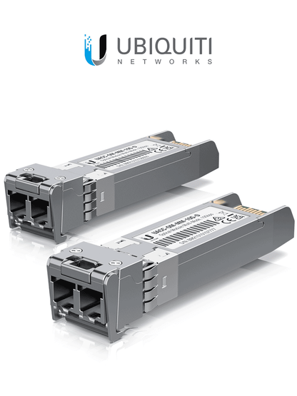 UBIQUITI UACC-OM-MM-10G-D-2 - Módulo UFiber SFP+ 10G con transceptor MiniGBIC multimodo de 10 Gbps  alcance de conexión de 300m  conectores LC. Paquete de 2 piezas.