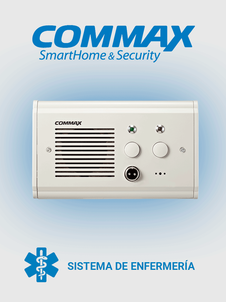 COMMAX JNS4CS - Subestación de cama para sistema de llamado de enfermería / Comunicación por voz con la unidad  JNS70MN / Soporta botón pulsador CC200 y botones de emergencia