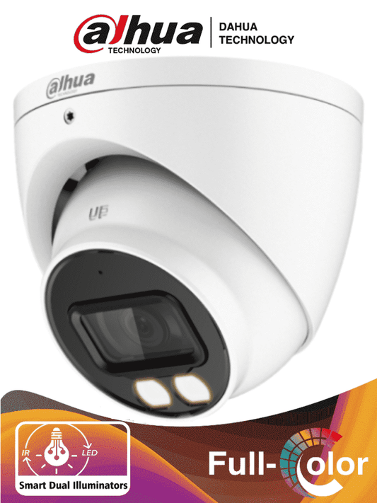 DAHUA HAC-HDW1500T-IL-A - Cámara Domo de 5 Megapixeles/ Iluminadores Duales Inteligentes/ Lente de 2.8mm/ 106 Grados de Apertura/ 40 Metros de Iluminación IR y Luz Visible/ Super Adapt/ Micrófono Integrado/ IP67/ dWDR/