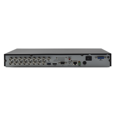 DVR 4 Megapixel / 16 Canales TURBOHD + 8 Canales IP / 1 Bahías de Disco Duro / 16 Canales de Audio / Salida de Vídeo en 4K