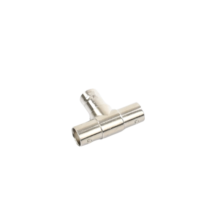 Adaptador en T para 75 Ohm de triple conectores BNC Hembras  Níquel/ Oro/ Teflón.