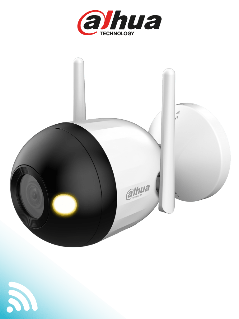 DAHUA F4CN-LED - Cámara IP Bullet Wifi de 4 Megapíxeles/ Full Color/ Microfono Integrado/ 30 Mts de Luz Visible/ Ranura para MicroSD/ IA con Detección de Humanos/ IP67/ #WifiDahua