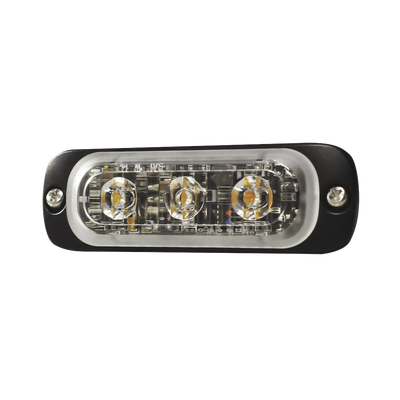 Luz Auxiliar de 3 LED  Ambar  SAE  12-24 Vcd  Lente transparente