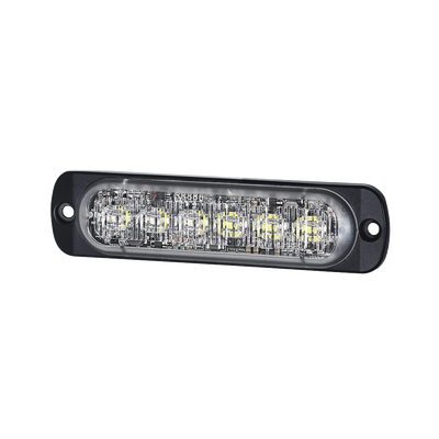 Luz Auxiliar de 12 LED  Rojo/Claro  SAE  Bisel Negro  Lente Transparente