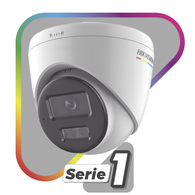 [Dual Light + ColorVu] Turret IP 2 Megapixel / Lente 2.8 mm / 30 mts IR + 30 mts Luz Blanca / Micrófono Integrado / ACUSENSE Lite / Exterior IP67 / WDR 120 dB / PoE / Micro SD / ONVIF