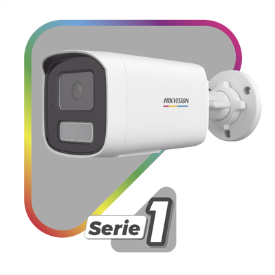 [Dual Light + ColorVu] Bala IP 4 Megapixel / Lente 4 mm / 50 mts IR + 50 mts Luz Blanca / Micrófono Integrado / ACUSENSE Lite / Exterior IP67 / WDR 120 dB / PoE / Micro SD / ONVIF