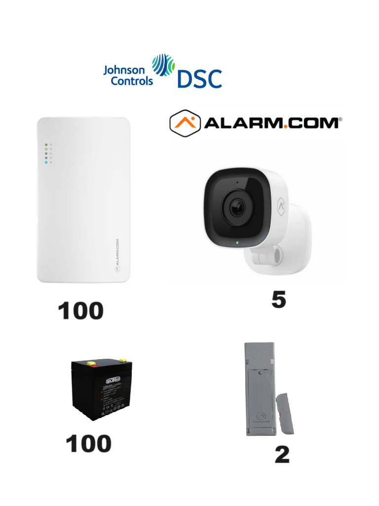 DSC SEM300 30 PACK - Paquete de 30 Comunicadores SEM300  Comunicador Dual  SIM/ IP para PowerSeries de Alarm.com   30 baterías 12V 4.5Ah CBAT45AH   3 Cámaras de alarm.com ADC-V515