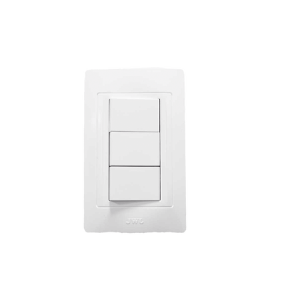Apagador Triple Sencillo de 10 A/ 127 V CA ~ 60 Hz / Color Blanco.