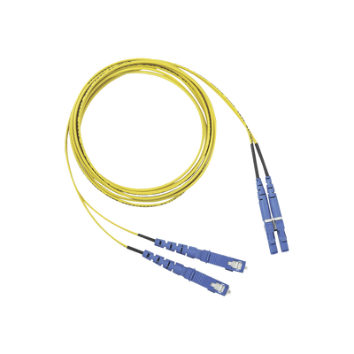 Jumper de Fibra Optica Monomodo 9/125 OS2  LC-SC Duplex  OFNR (Riser)  Color Amarillo  2 Metros