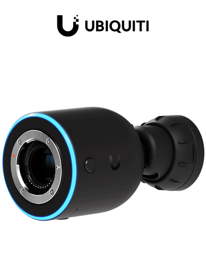UBIQUITI UVC-AI-DSLR - Camara IP bullet para exterior  8 MP 4K  Lente fijo 17mm de apertura amplia  Microfono y Bocina integrados  Deteccion avanzada IA: Movimiento  Personas  Vehiculos  LPR