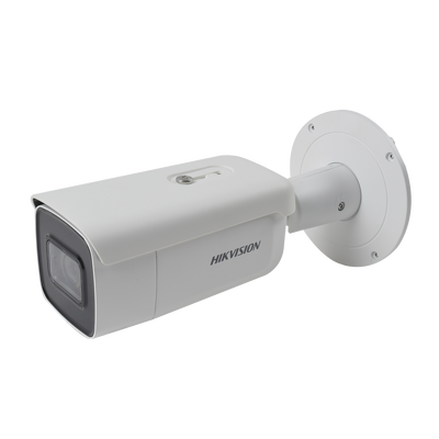 Bala IP 8 Megapixel (4K) / 50 mts IR EXIR / Exterior IP67 / IK10 / WDR 120 dB / PoE + / Audio y Alarmas / Lente Mot. 2.8 a 12 mm / Videoanaliticos Integrados