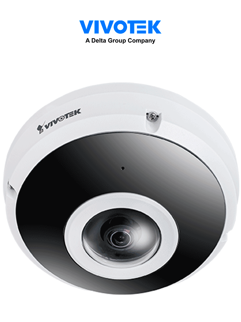 VIVOTEK FE9380-HV - Cámara IP fisheye exterior 5 MP  H.265  panorámica 360º  Smart IR 10m  WDR Pro  micrófono integrado  IP66/IK10  ciberseguridad Trend Micro  Smart Stream III  visión SNV  NDAA  ONVIF