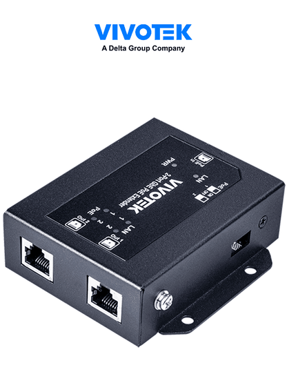 VIVOTEK AP-GXC-0200 - Extensor PoE de 2 puertos Gigabit Ethernet para interior  con hasta 68W y hasta 300m en conexión escalada de 2 unidades  compatible con NDAA.