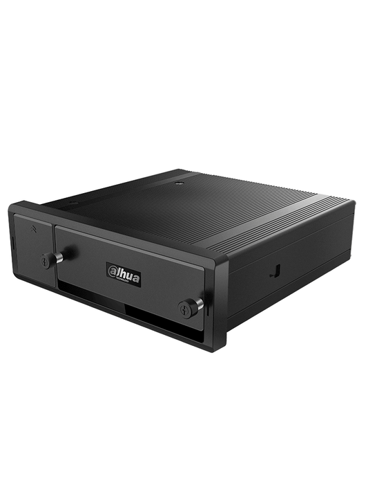 DAHUA MNVR8208-GFWI: NVR móvil de 8 canales con IA  8 puertos PoE  GPS  WiFi  4G. Soporta 2 discos duros de 2.5"  reconocimiento facial y de placas (ANPR). Ideal para proyectos avanzados de seguridad.