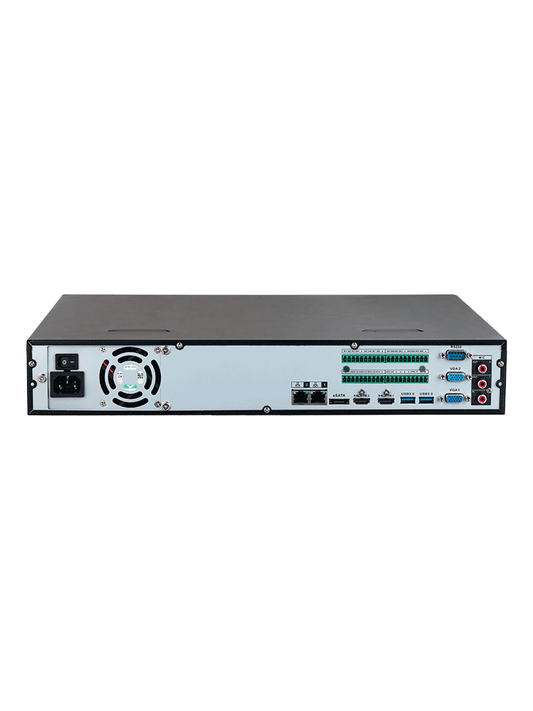 DAHUA DHI-NVR5432-EI - NVR de 32 canales IP 4K con tecnología Acupick  WizSense  y Smart H.265+. Rendimiento de 384 Mbps  4 bahías para discos duros. IA avanzada. E incluye E/S de alarma y audio