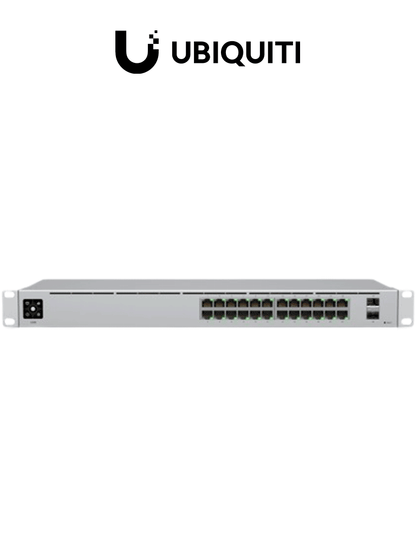 UBIQUITI USW-24 UniFi Switch Capa 2 de 24 puertos 10/100/1000 Mbps más 2 puertos 1G SFP  con pantalla informa#ENE2