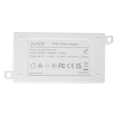 Inyector POE 802.3 af/at (48V 0.6A) /  Para Puntos de Acceso Alta Labs ( O Cualquier Equipo con PoE+) / 2 Puertos 10/100/1000 Mbps / Incluye cable AC