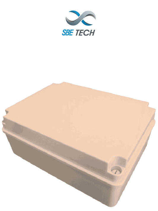SBETECH OP380300120 - Caja plástica con tapa opaca de 38x30x12 cm multiusos  IP66  fabricada en material autoextinguible y resistente a la abrasión