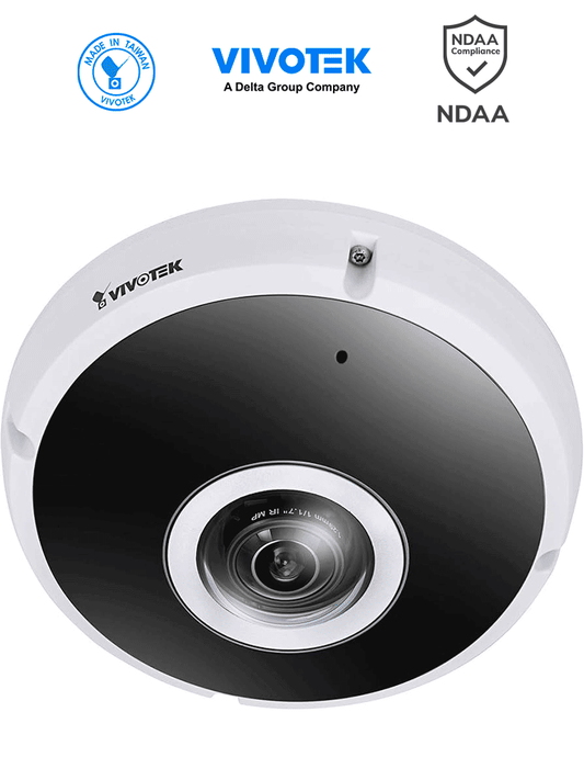 VIVOTEK FE9391-EHV-v2 - Cámara IP fisheye exterior 12 MP  panorámica 360º  Deep Search  Smart IR II 20m  Smart VCA  Stream III  WDR Pro  Micrófono integrado  ciberseguridad Trend Micro  IP66/IK10/Nema4X  SNV  NDAA  ONVIF