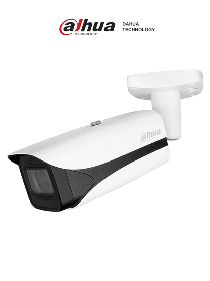 DAHUA IPC-HFW5241E-Z12E -Cámara IP Bullet 2MP con WizMindS y lente motorizado de 5-60 mm Alcance IR 150m  IA avanzada  mejora de imagen  micrófono integrado  metadatos  detección facial  conteo de personas  E/S de alarmas y audio  ePoE  IP67 e IK10