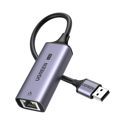 Adaptador USB-A 3.0 a Ethernet 2.5G | Chip de Última Generación RTL8156BG | Indicadores Led | Caja de Aluminio | Diseño Reforzado | Compacto y Portátil | Compatible con Laptop /PC/NAS/Enrutador/Switch de Ethernet  etc.
