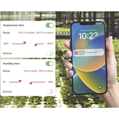 Medidor de temperatura y humedad Datos en pantalla / inalámbrico BLUETOOTH compatible con HUB SwitchBot