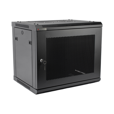 Gabinete PRECISION  Con Puerta Perforada  de 19in  9UR  450mm de Profundidad  Color Negro
