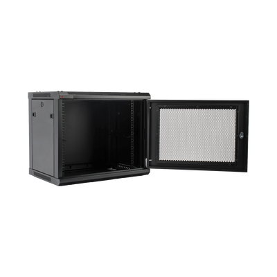Gabinete PRECISION  Con Puerta Perforada  de 19in  9UR  450mm de Profundidad  Color Negro