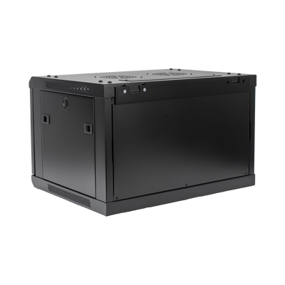 Gabinete PRECISION  Con Puerta de Cristal Templado  de 19in  6UR  450mm de Profundidad  Color Negro