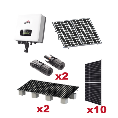 Kit Solar Interconexion 5kW 220Vca / Inversor AFORE / 8 Paneles de 640W / Montaje Incluido