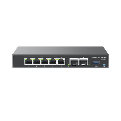 4 en 1: Firewall Nueva Generación  Router  PBX IP  Switch Gigabit de 5 Puertos (4 PoE) y 2 Puertos SFP 2.5 Gigabit