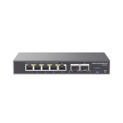 4 en 1: Firewall Nueva Generación  Router  PBX IP  Switch Gigabit de 5 Puertos (4 PoE) y 2 Puertos SFP 2.5 Gigabit