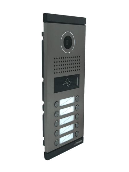 COMMAX DRC10MLRF1 - Frente de Calle Departamental para 10 Monitores con Conexión Directa de 4 Hilos y Apertura con Tarjeta Mifare o Monitor