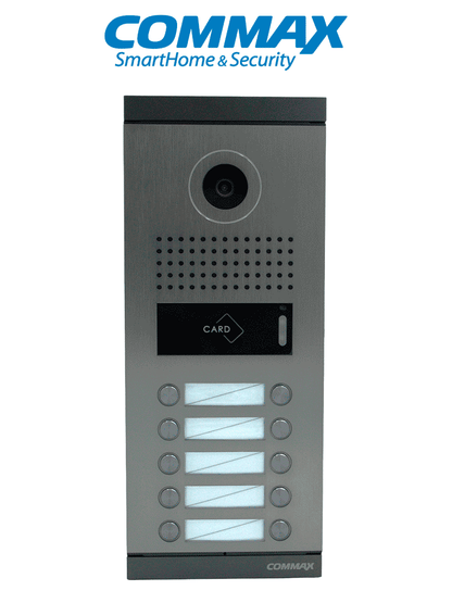 COMMAX DRC10MLRF1 - Frente de Calle Departamental para 10 Monitores con Conexión Directa de 4 Hilos y Apertura con Tarjeta Mifare o Monitor