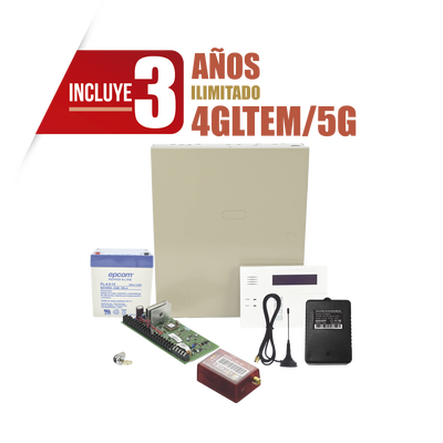 (3 Años 4GLTEM/5G ILIMITADO INCLUIDO)  Kit Vista48LA con comunicador 4GLTEM/5G MN01  Teclado  Gabinete  Batería y Transformador