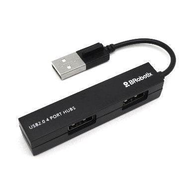 Hub USB V2.0  Compacto  4 Puertos  Negro  BROBOTIX 497677