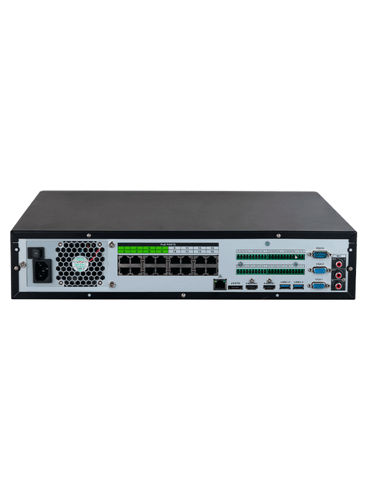 DAHUA DHI-NVR5864-16P-EI - NVR de 64 canales IP 4K con tecnología Acupick de 16 puertos PoE  RAID 0/1/5/6/10  384 Mbps. IA avanzada: detección y reconocimiento de rostros  protección perimetral  SMD Plus en 8 canales.
