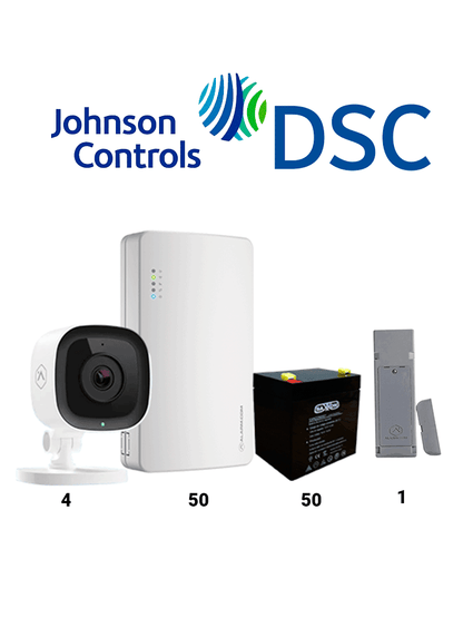 DSC SEM300 50 PACK - Paquete de 50 Comunicadores SEM300  Comunicador Dual  SIM/  IP para PowerSeries de Alarm.com   50 baterías Saxxon 12V 4.5Ah CBAT45AH  4 Cámaras de alarm.com ADC-V523X y 1 ADC-FLEX-100-MX-AT - Contacto Magnetico