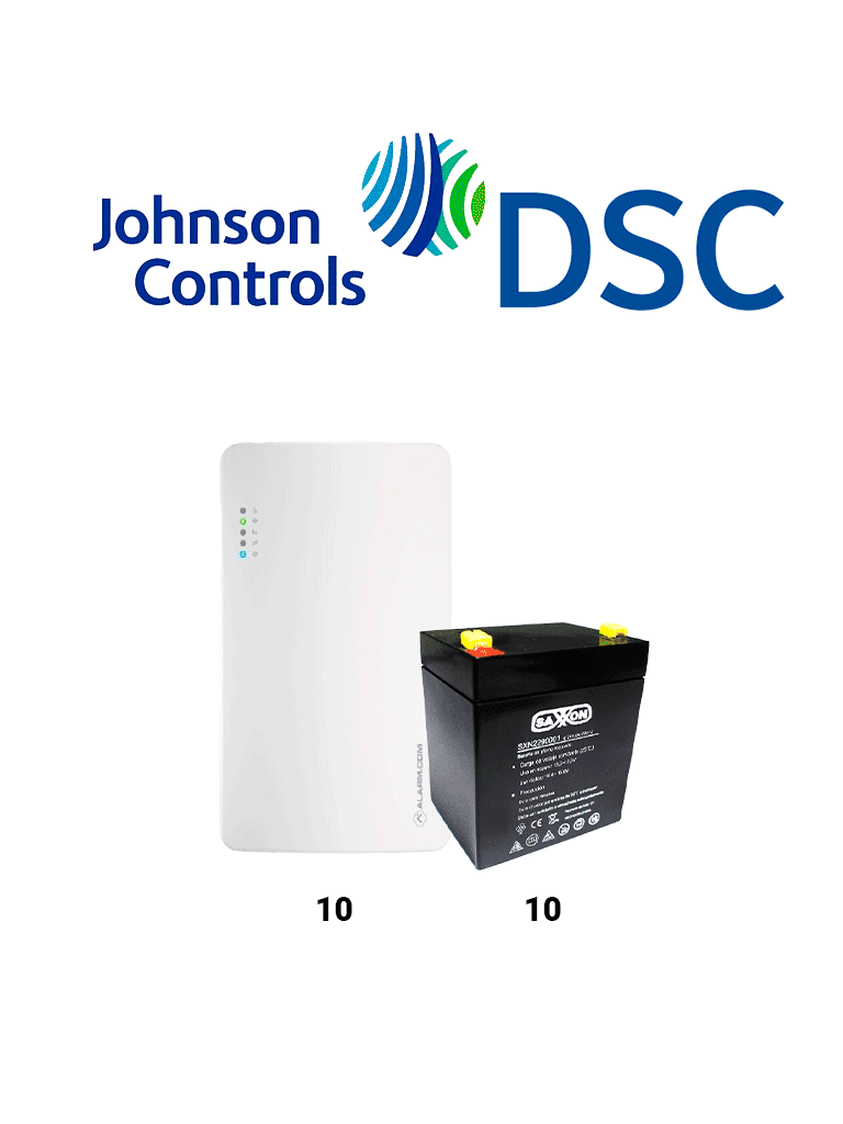 DSC SEM300 10 PACK - Paquete de 10 Comunicadores SEM300  Comunicador Dual  SIM/ IP para PowerSeries de Alarm.com   10 baterías 12V 4.5Ah CBAT45AH